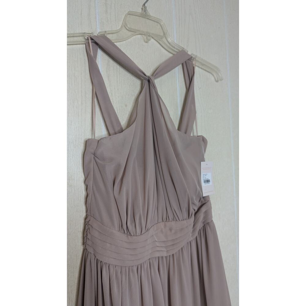 New Birdie Grey Kiko Taupe formal bridesmaid gown maxi sz 8 style BG1104TP20S - Picture 5 of 12